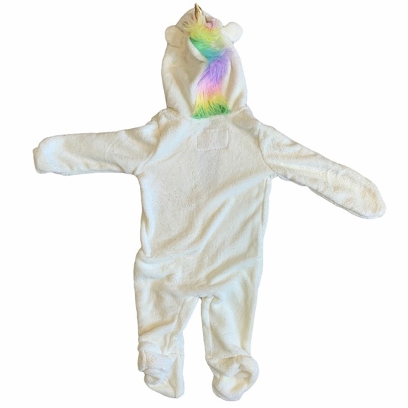 WIPPETTE SOFT FAUX SHEARLING CREAM UNICORN FOOTIE - Picture 2 of 5